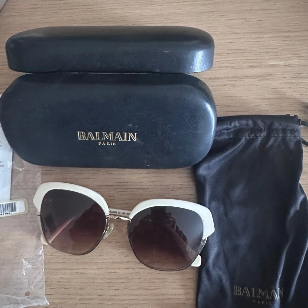 Balmain Ivory Sunglasses with Dark Brown Lenses - almost new - Picture 3 of 4